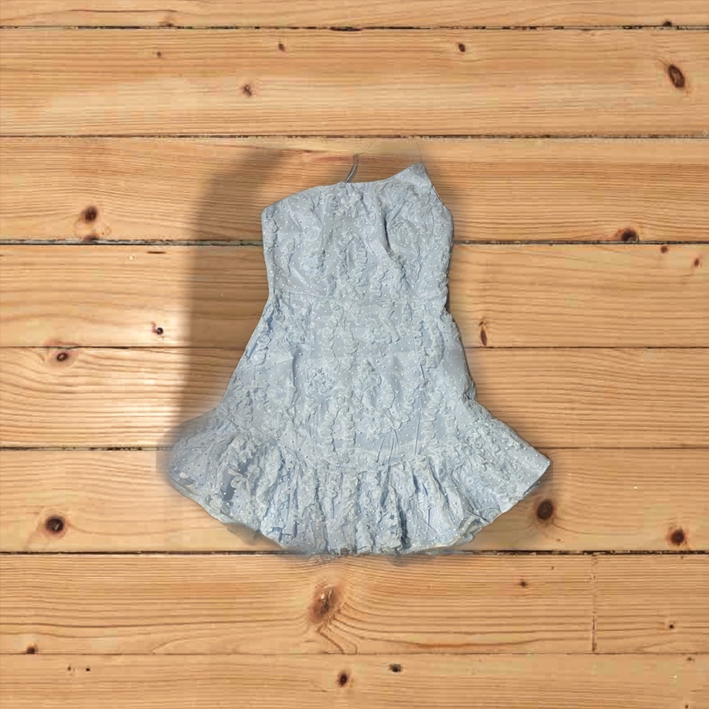 American Threads Light Blue One Shoulder Dress